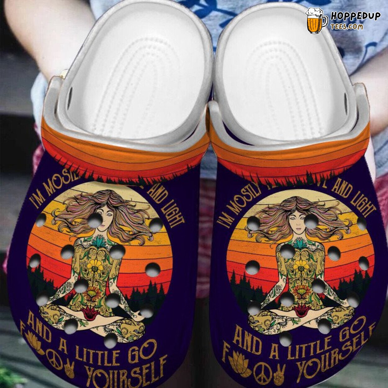 Happy Yoga Woman Theme Birthday Thanksgiving Gift Clogs
