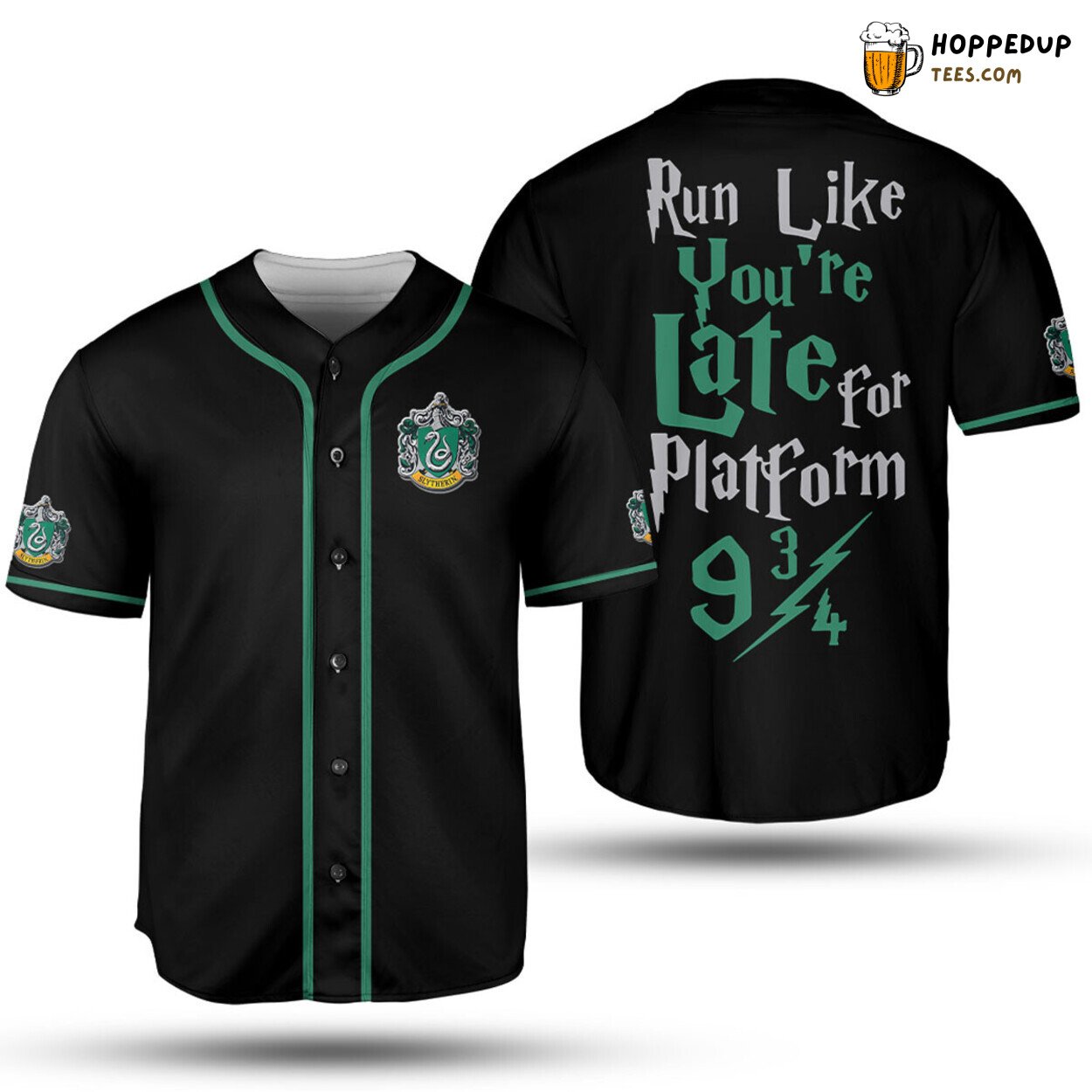 Harry Potter Run Like You’re Late For Platform 9 3/4 Baseball Jersey Slytherin Unisex Jersey Shirt