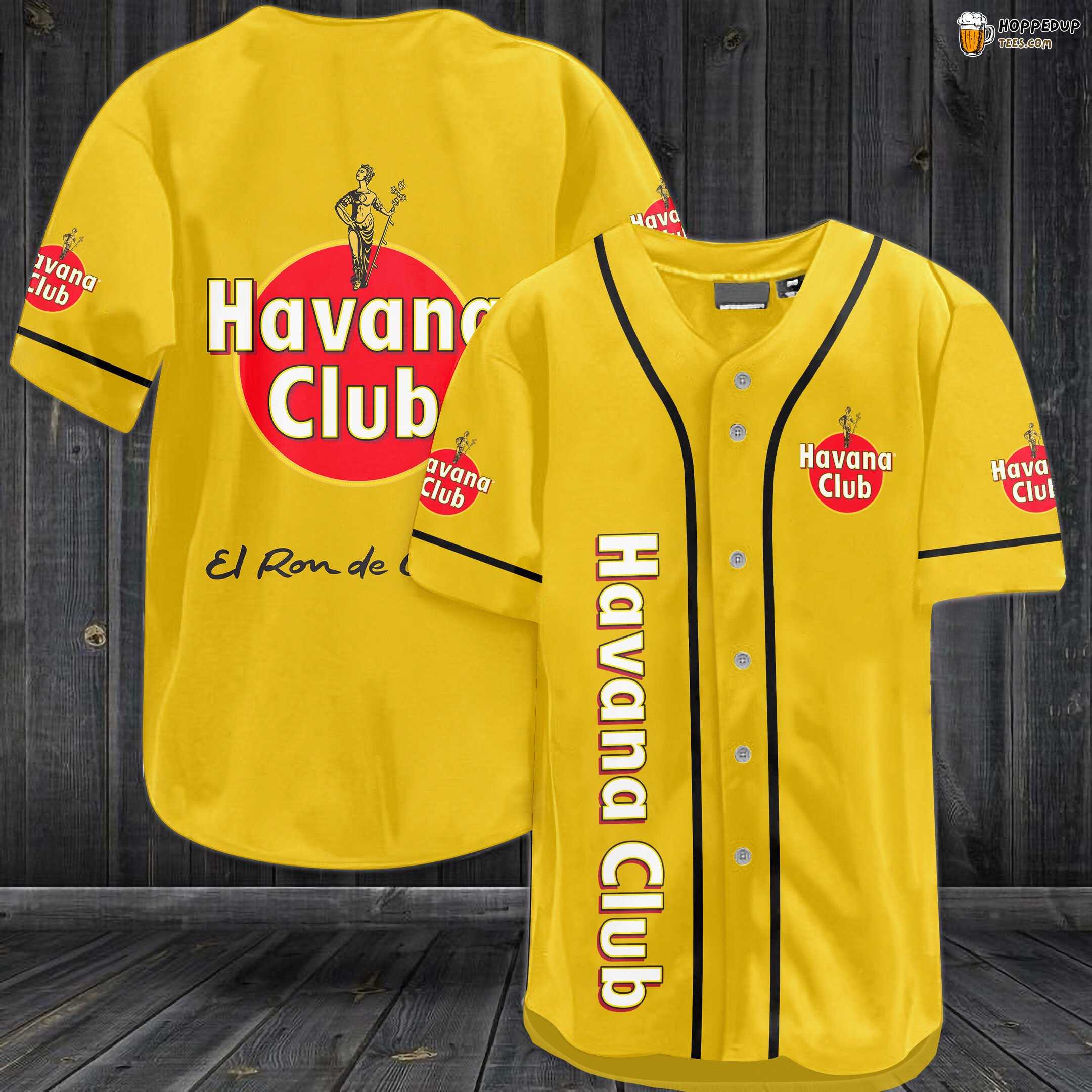 Havana Club Rum Baseball Jersey Yellow Unisex Jersey Shirt