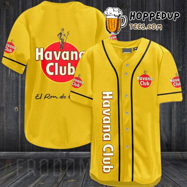 Havana Club Rum Yellow Design Baseball Jersey Distinctive Style Edition