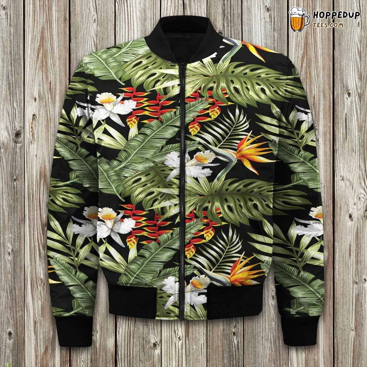 Hawaii Tropical Plants Design Bomber Winter Jacket Stylish Coat