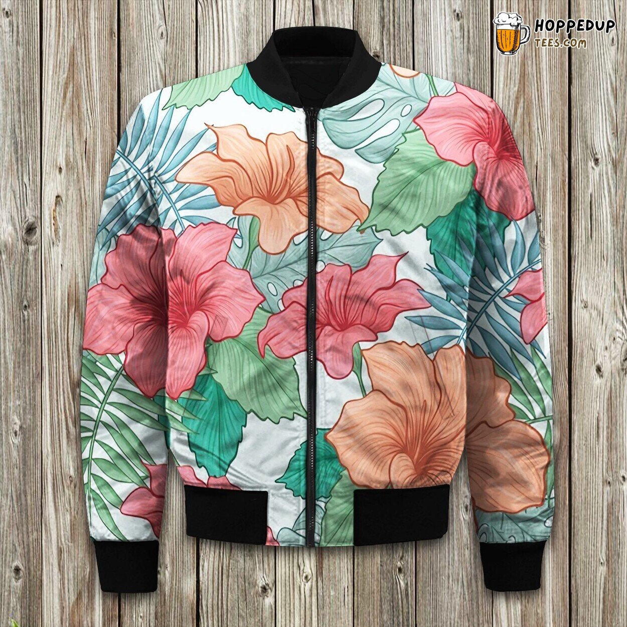 Hawaiian Passion Love Winter Bomber Jacket Tropical Vibes