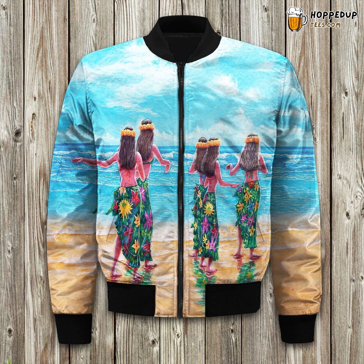 Hawaiian Spirit Bomber Jacket Winter Warmth Meets Tropical Ambiance