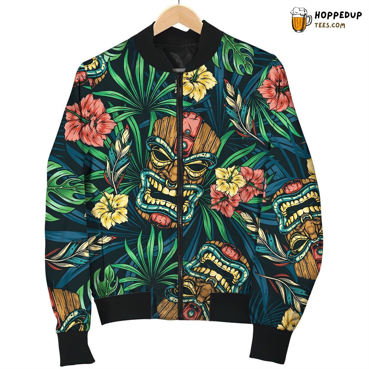 Hawaiian Tropical Colorful Seamless Pattern Bomber Jacket
