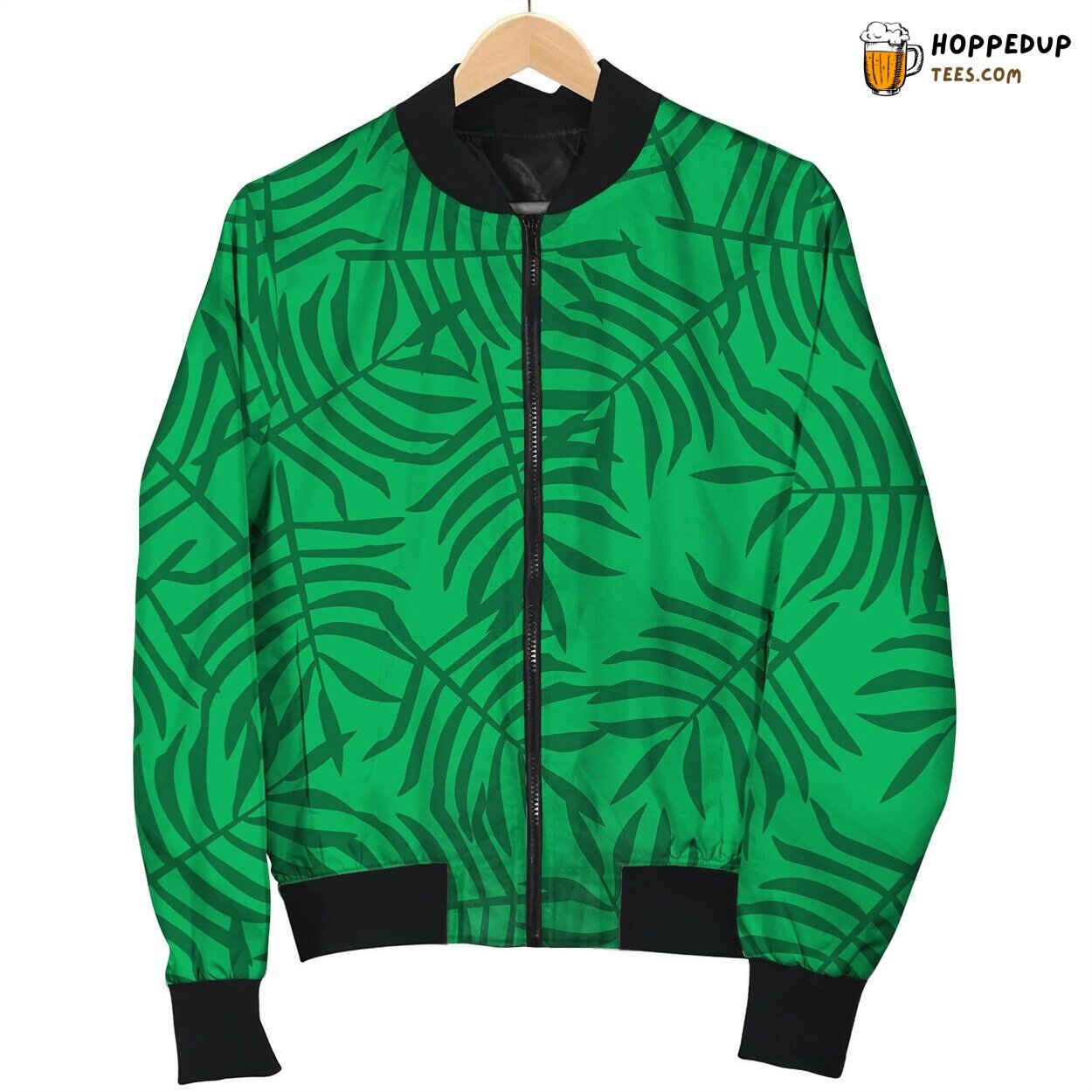 Hawaiian Tropical Floral Seamless Pattern Love Bomber Jacket