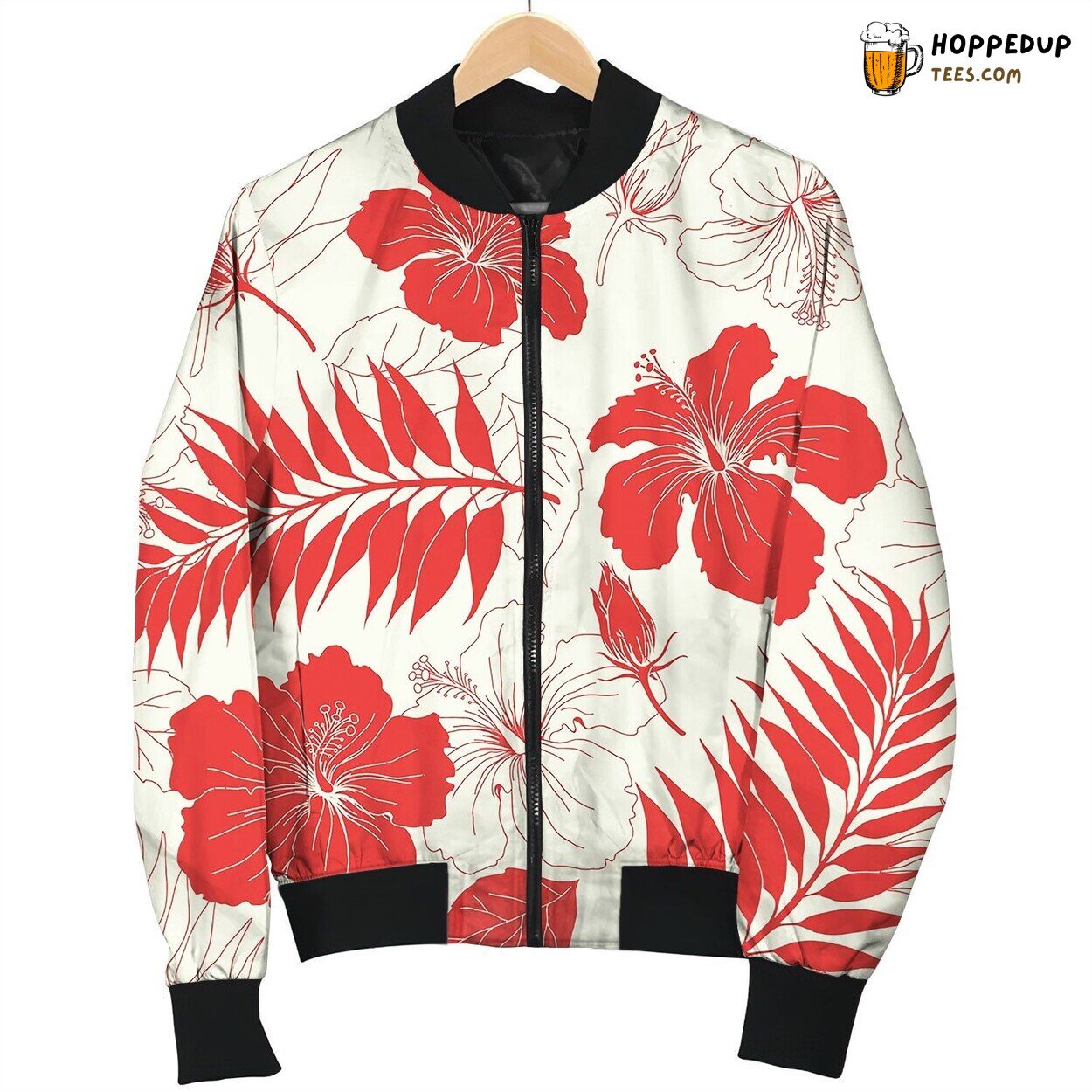 Hawaiian Vibes Design Winter Bomber Jacket Tropical Island Warmth