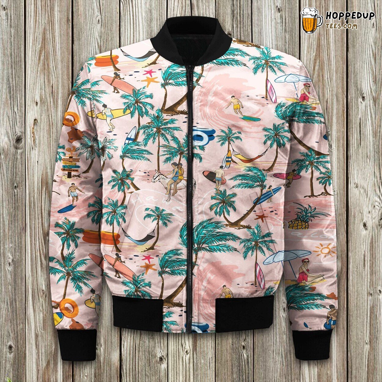 Hawaiian Wave Edition Two Winter Bomber Jacket Tropical Warmth