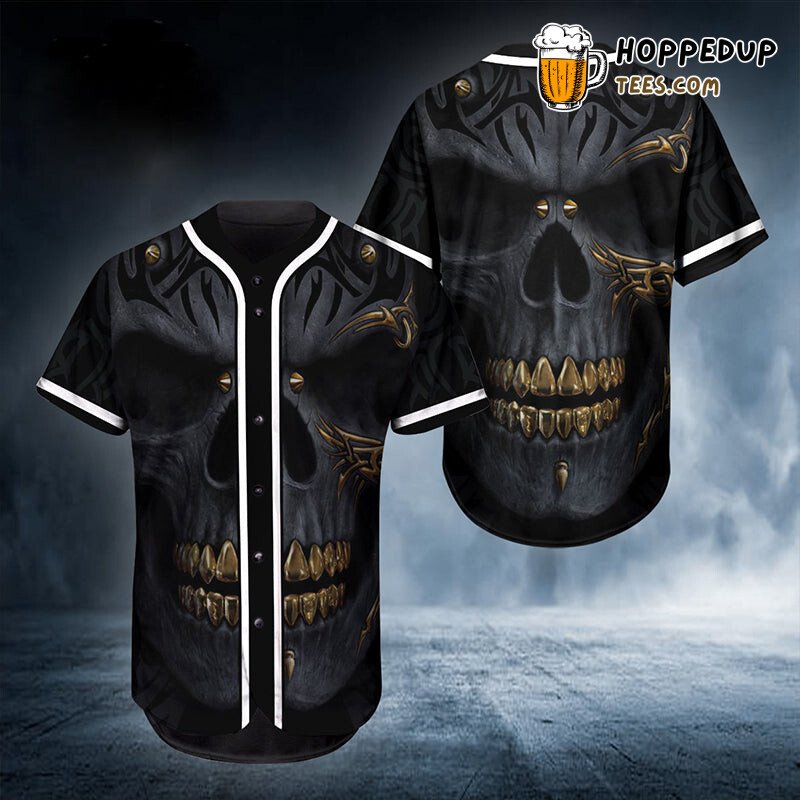 Head Dark Night Skull Baseball Tee Jersey Shirts 3D