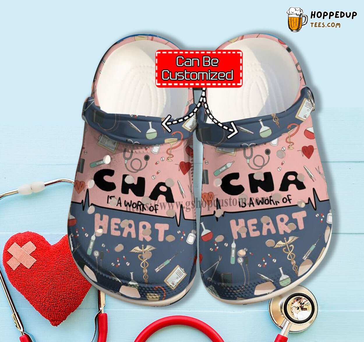 Heartfelt CNA Nurse Mother-Daughter Bond Chibi Art Gift Custom Clogs