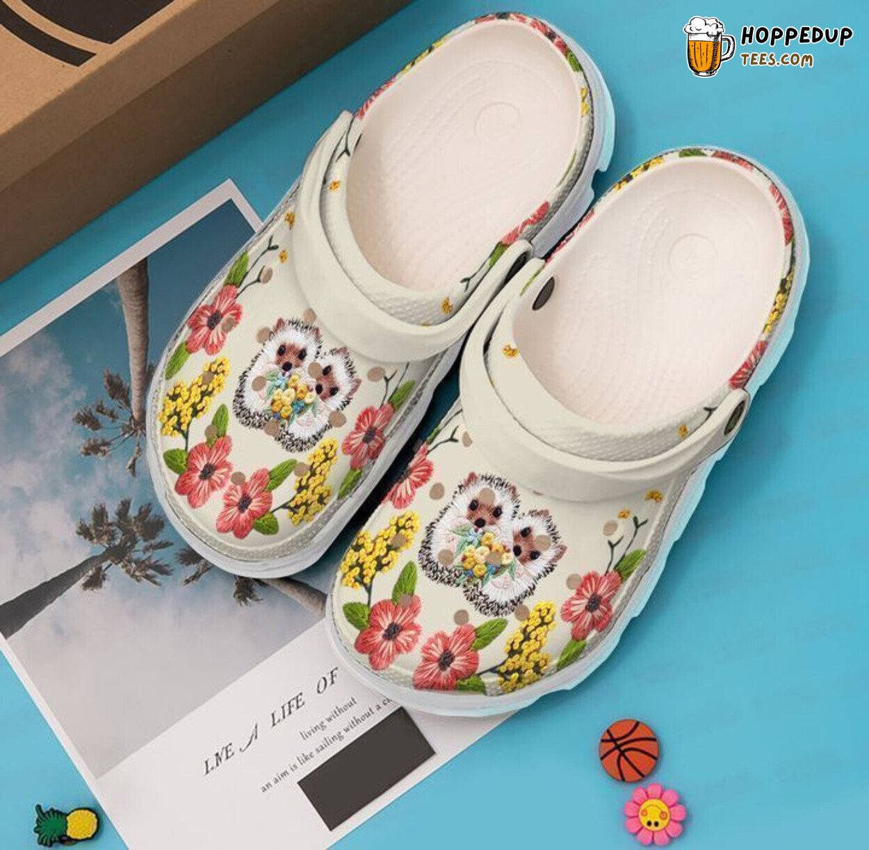Hedgehog Floral Classic Comfortable Stylish Unique Clogs Shoes