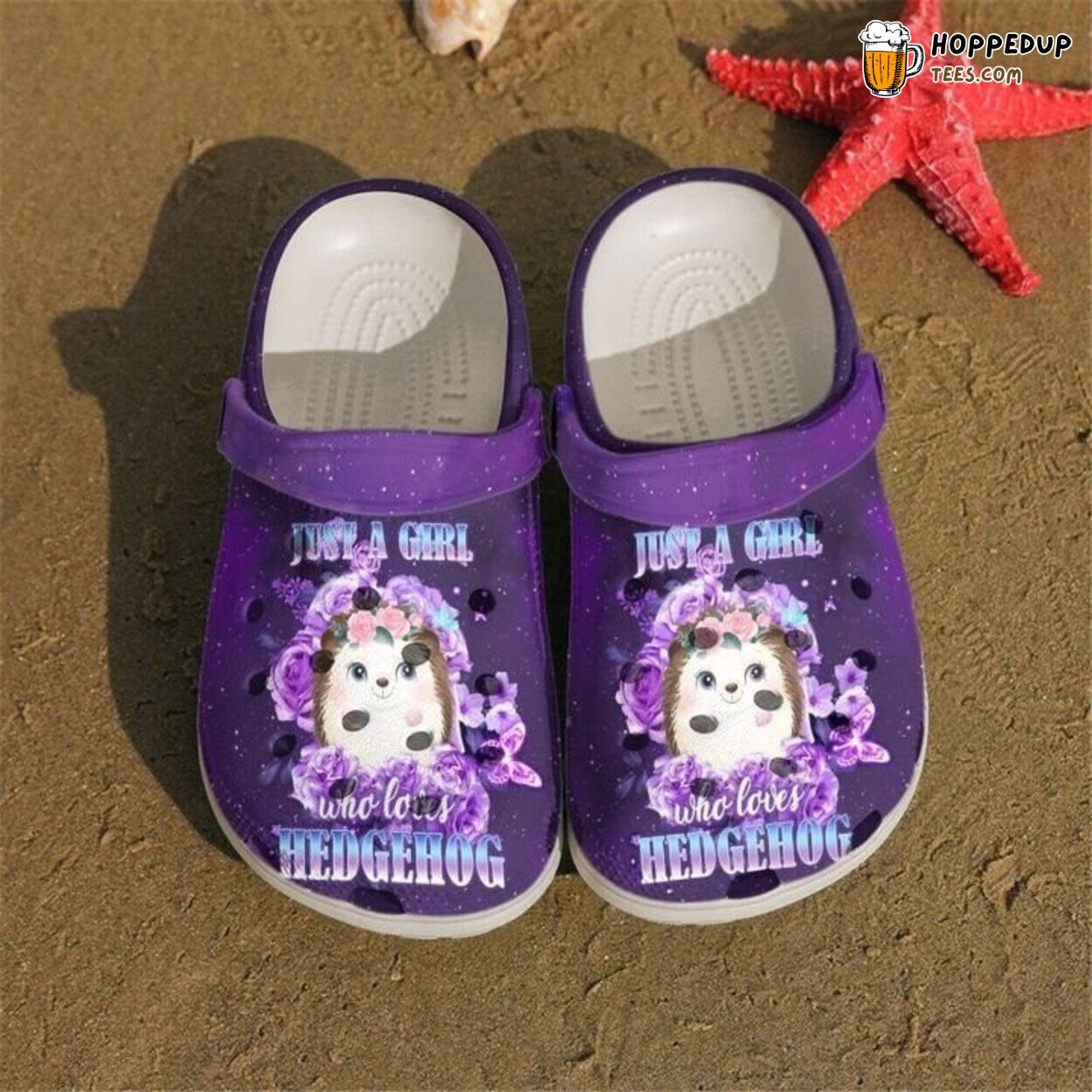 Hedgehog Lover Just A Girl Who Loves Unique Comfy Clog Shoes Design
