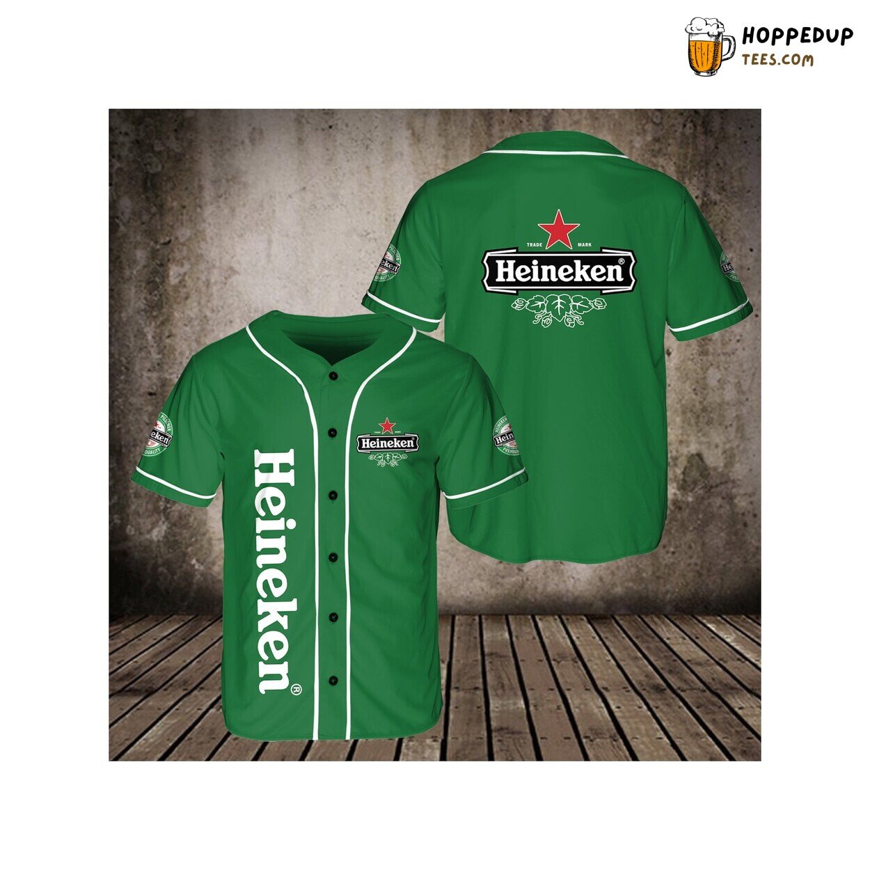 Heineken Fireball Whisky 3D Baseball Jersey Ultimate Drinkers Tee