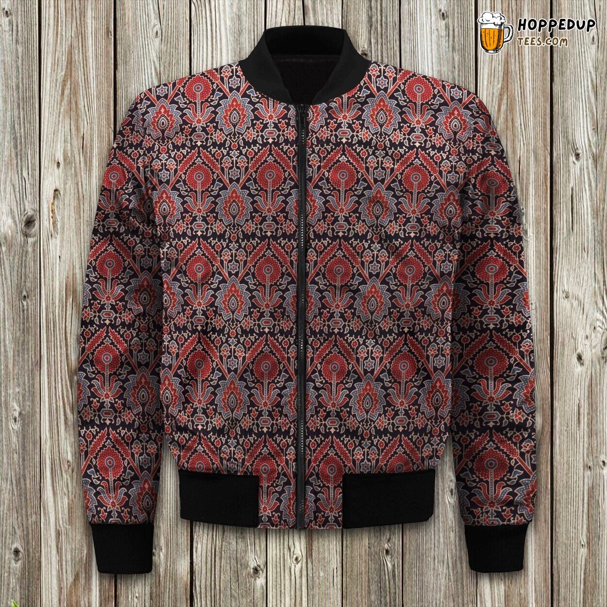 Heirloom Red Color Seamless Bomber Jacket