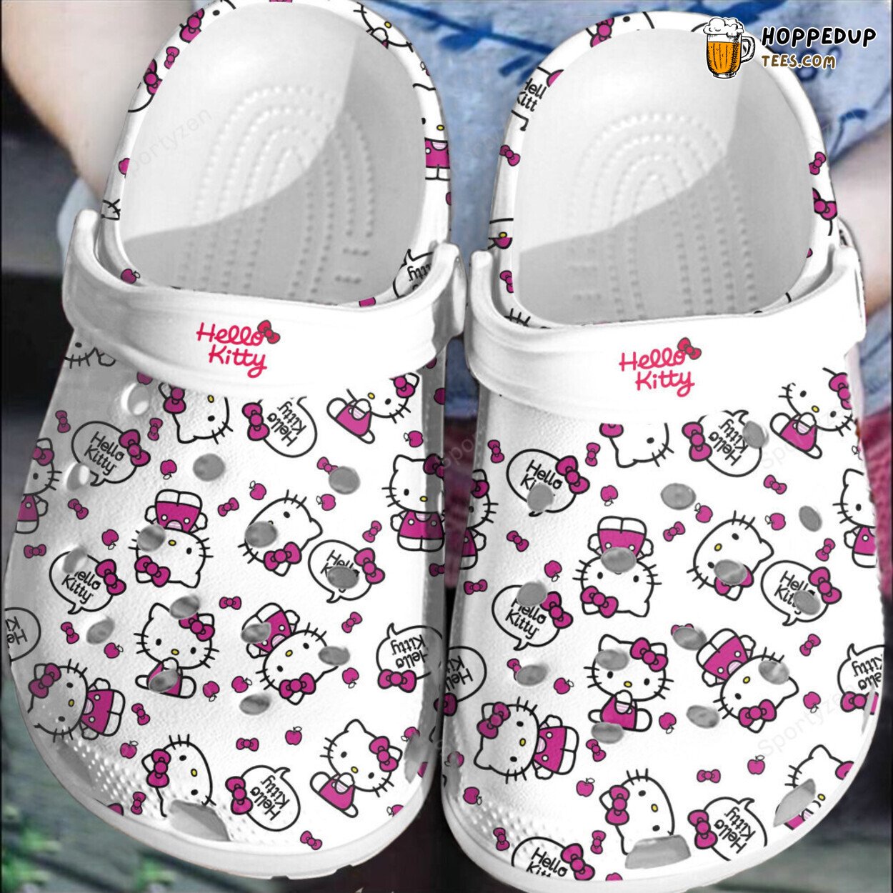 Hello Kitty So Cute Pink White Themed Comfortable Unique Clog Shoes