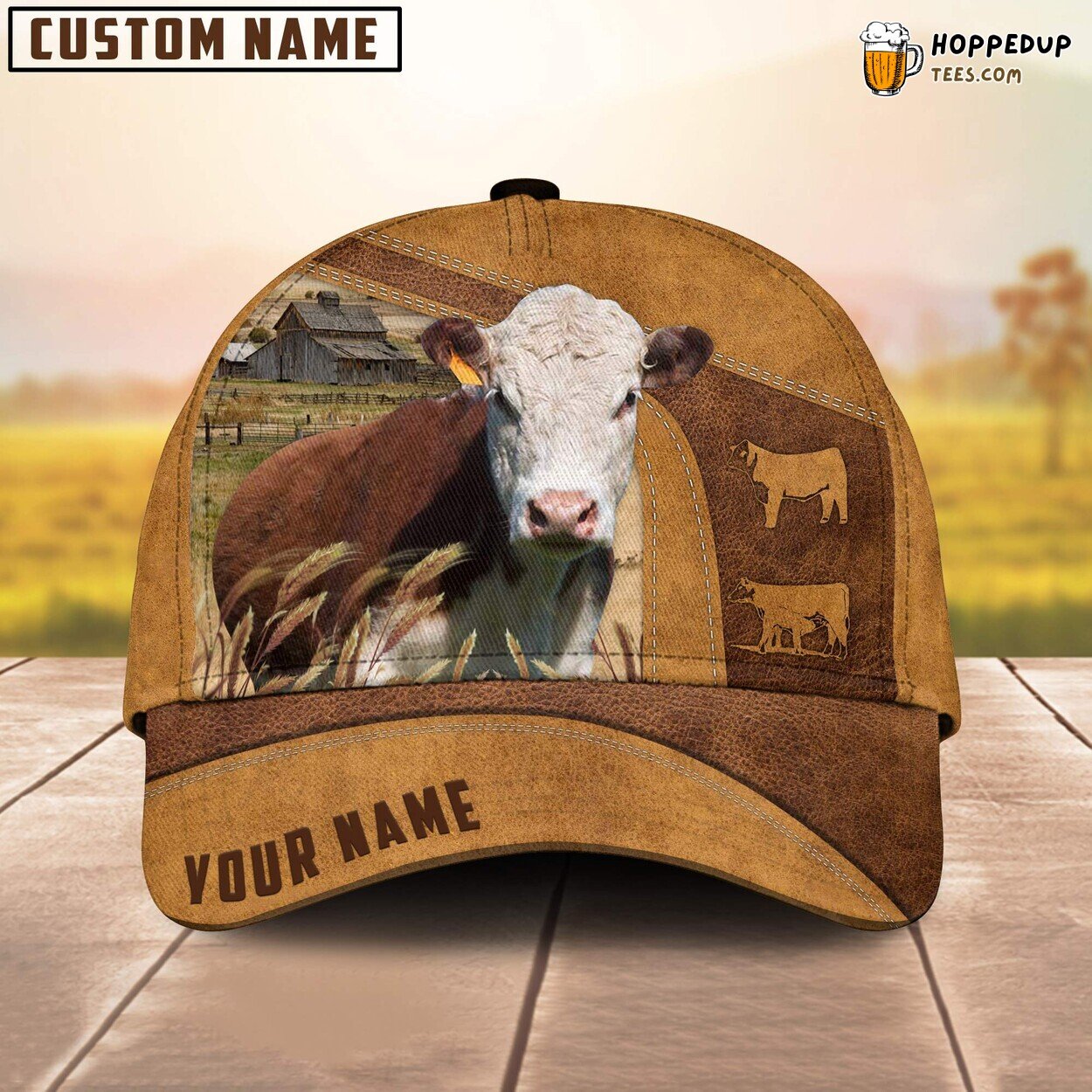 Hereford Cattle Custom Farm Baseball Cap Authentic Farmer Lover Hereford Cattle Custom Farm Baseball Cap Authentic Farmer Lover