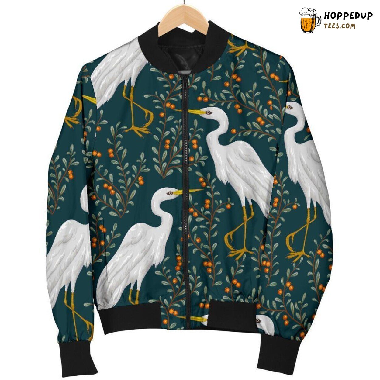Heron in Nature Men’s Bomber Jacket Unique Essence Pattern Display Tribute