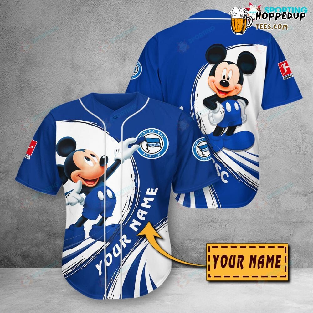 Hertha BSC Custom Name Mickey Mouse Baseball Jersey Unisex Shirt