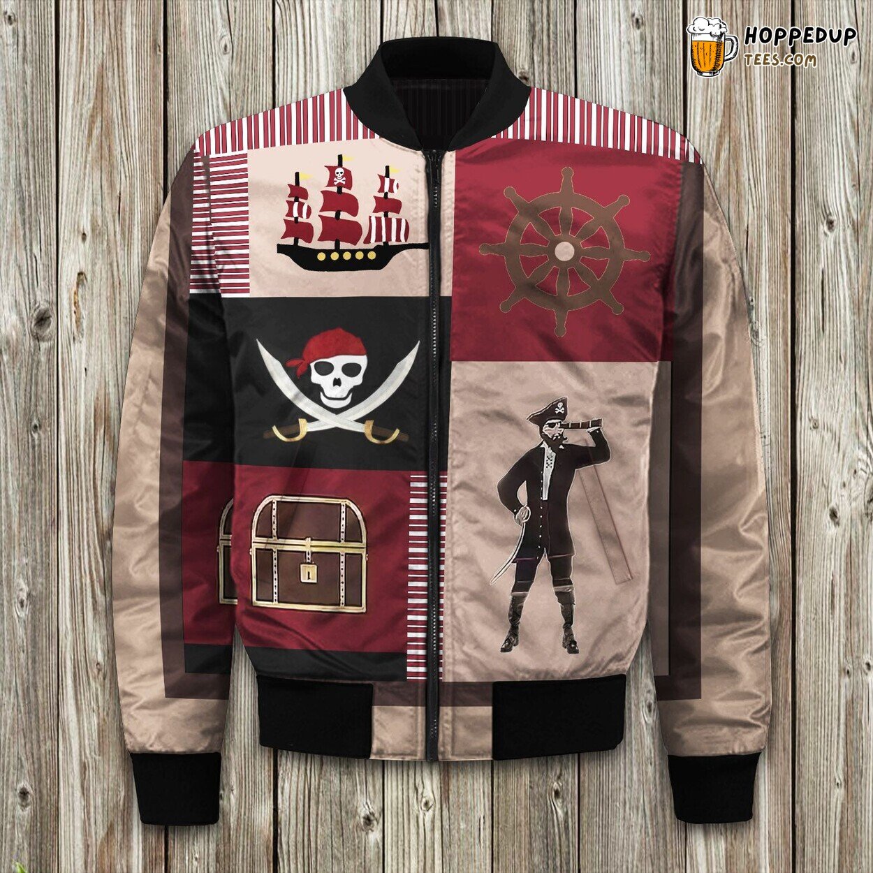 Hidden Pirate Treasure Winter Bomber Jacket Quality Comfort Finish