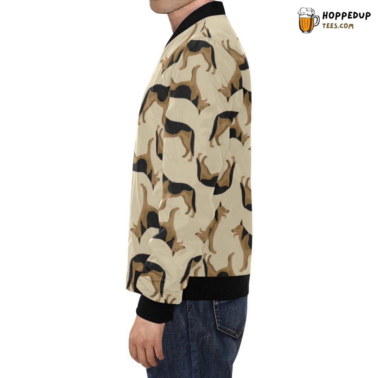 High Quality German Shepherd Theme Men’s Bomber Jacket Print Pattern