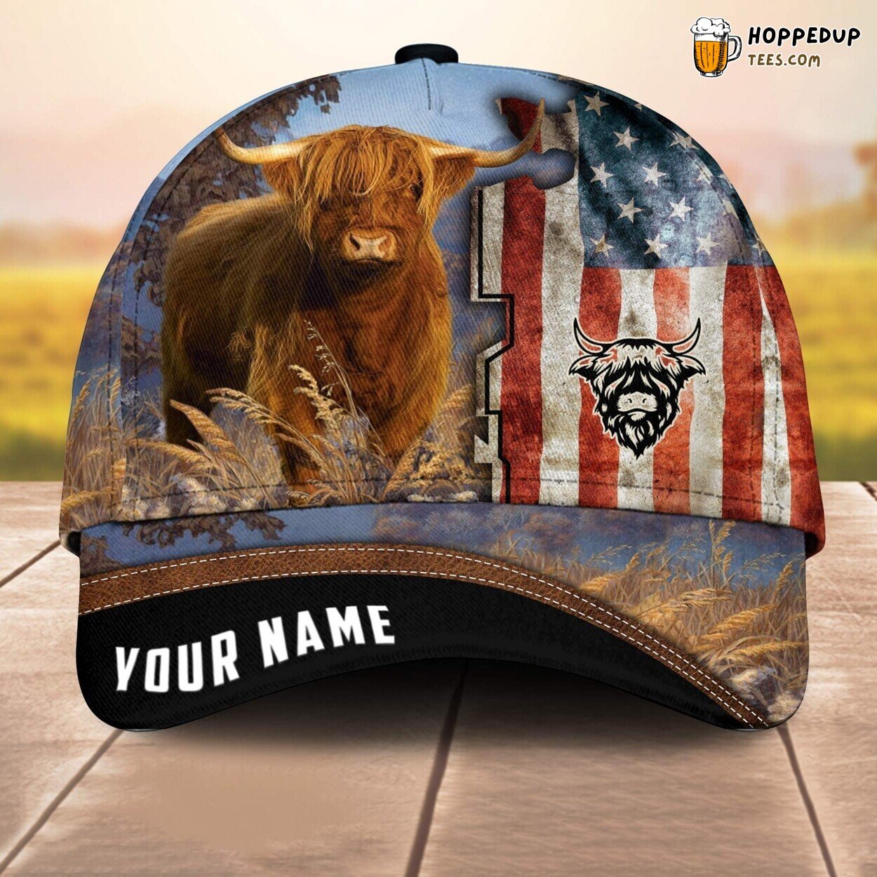 Highland American 3D Cap Printed Baseball Lovers Leather Pattern Animal