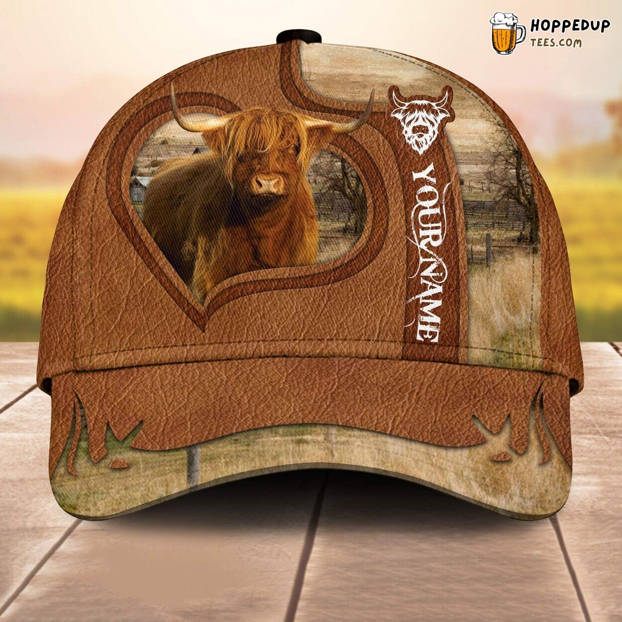 Highland Cale Heart Custom 3D All Over Print Baseball Cap Farm Lovers