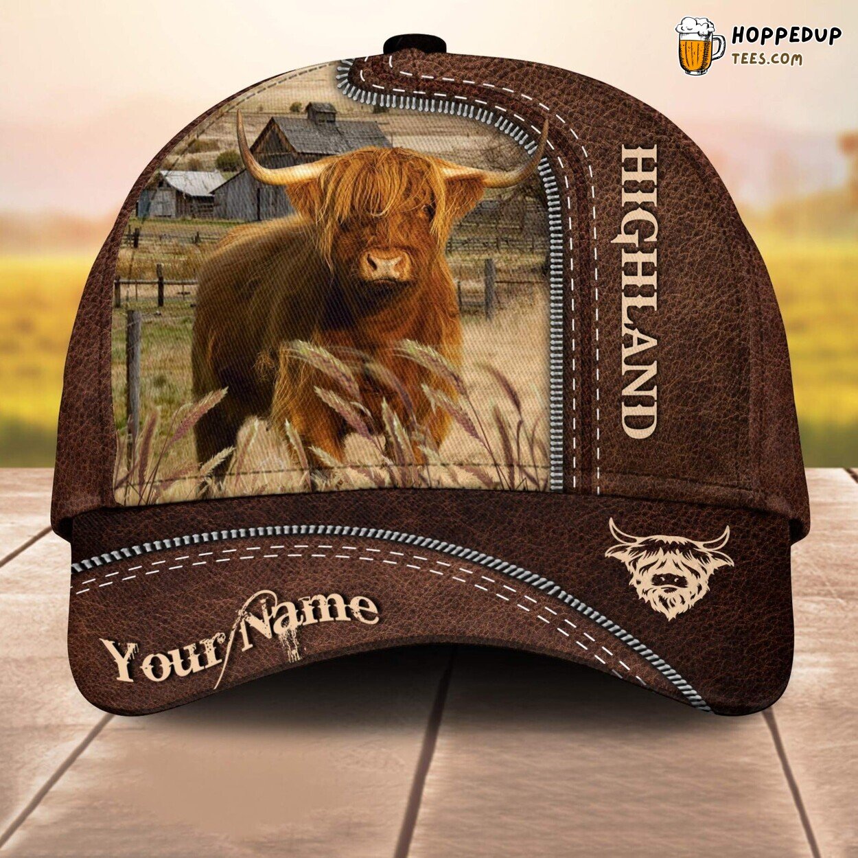 Highland Leather 3D Customized Baseball Cap Farm Lovers Animal Print