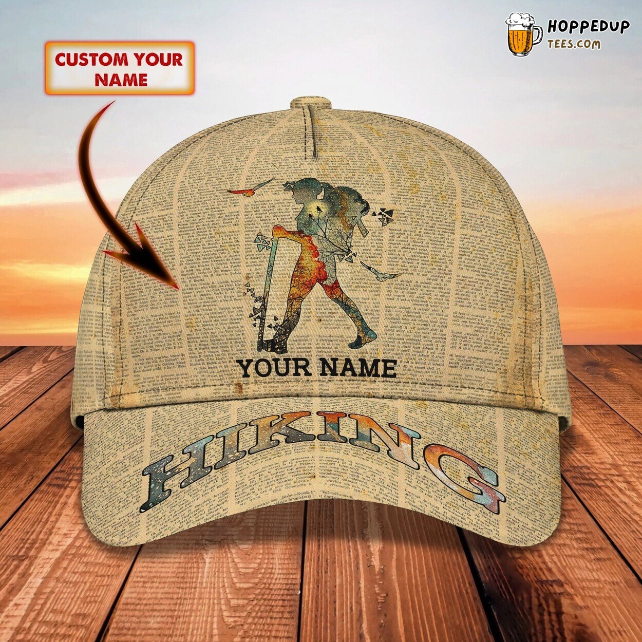 Hiking Girl Theme 3D Classic Cap Personalized Name Elegant Premium Styling