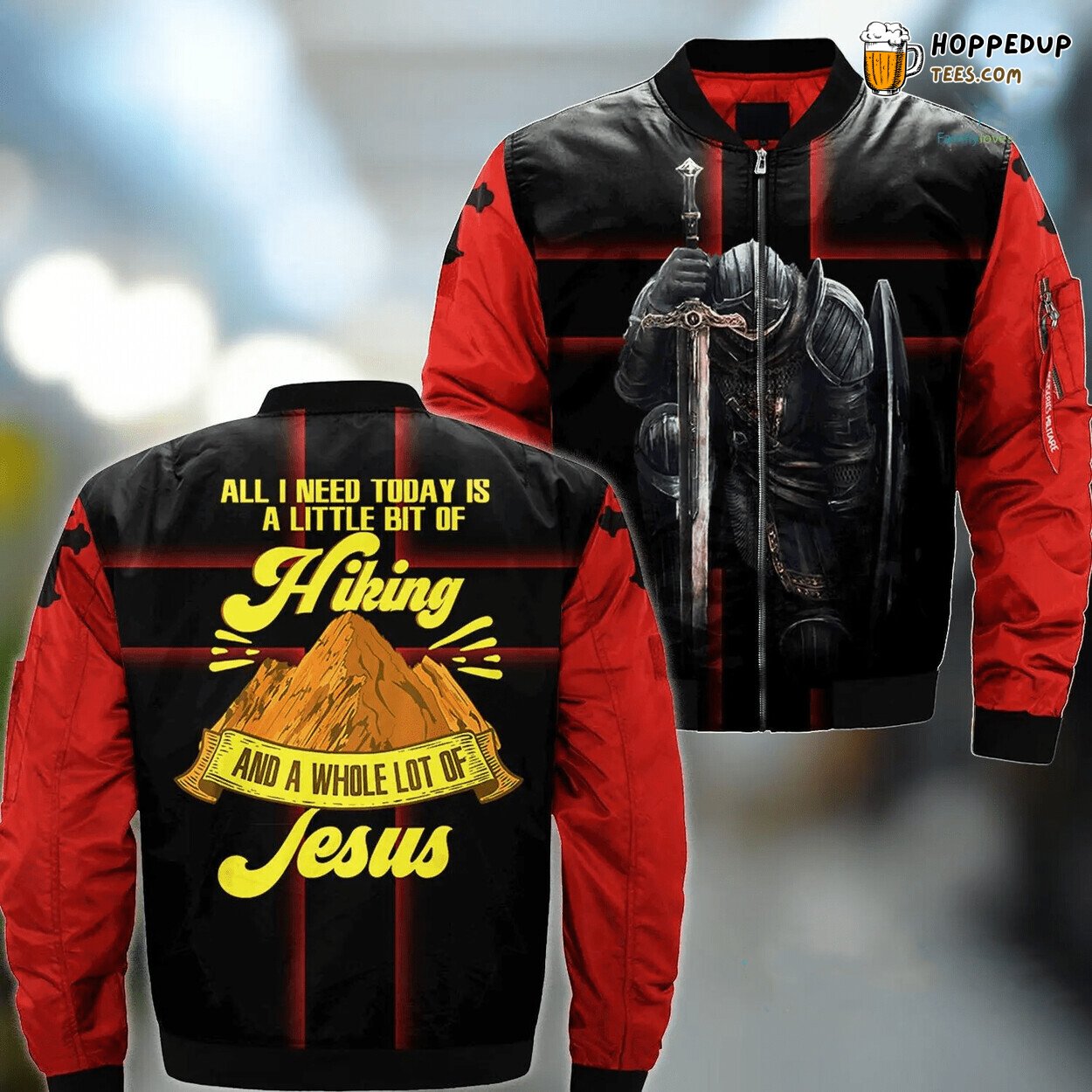 Hiking Lady Christian Jesus MA1 Bomber Jacket Camping Unique 3D Print