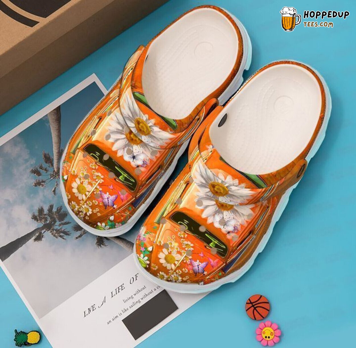 Hippie A Peace Car Themed Classic Comfortable Unique Clogs Shoes