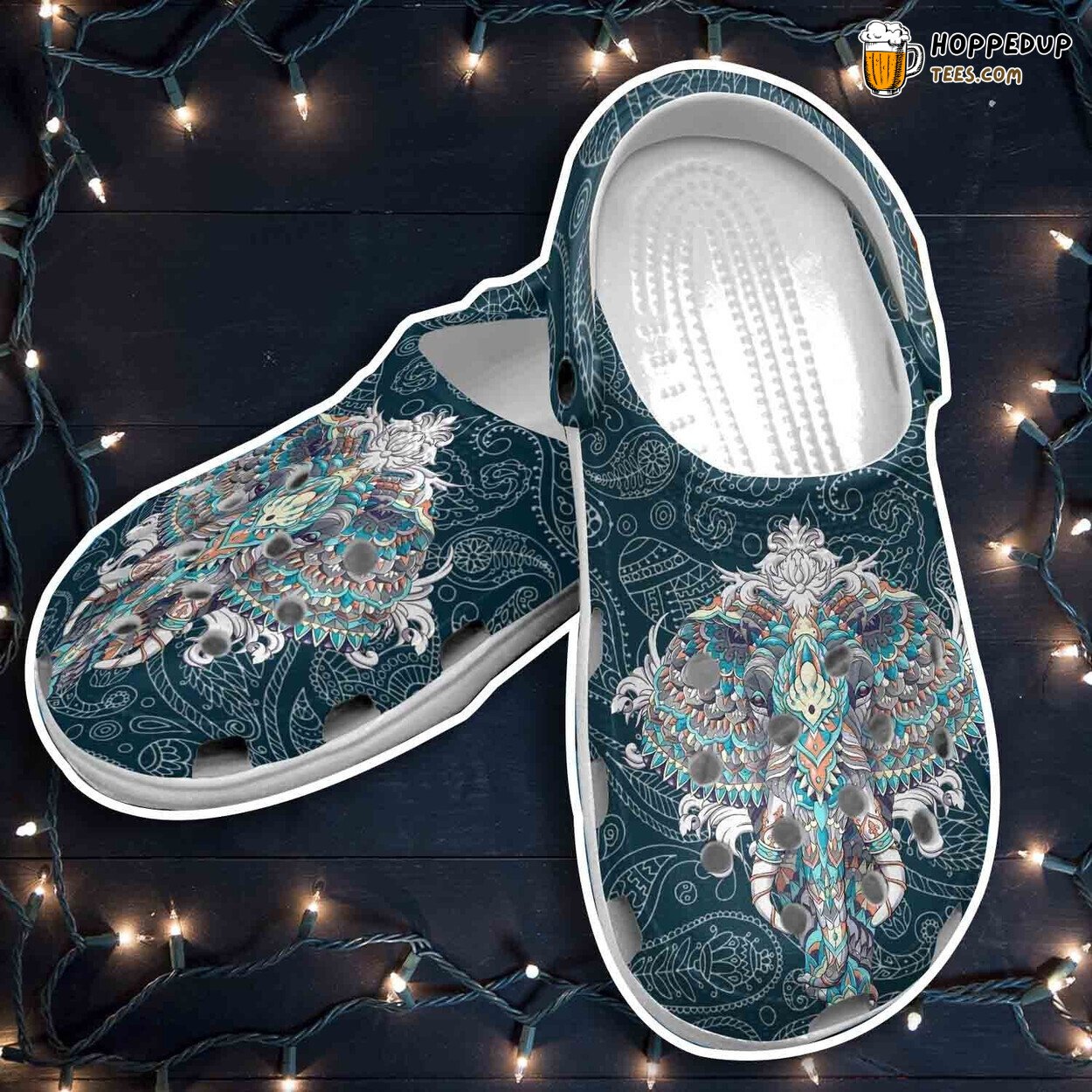 Hippie Art Elephant Design Children Birthday Gift Crocbland Clogs