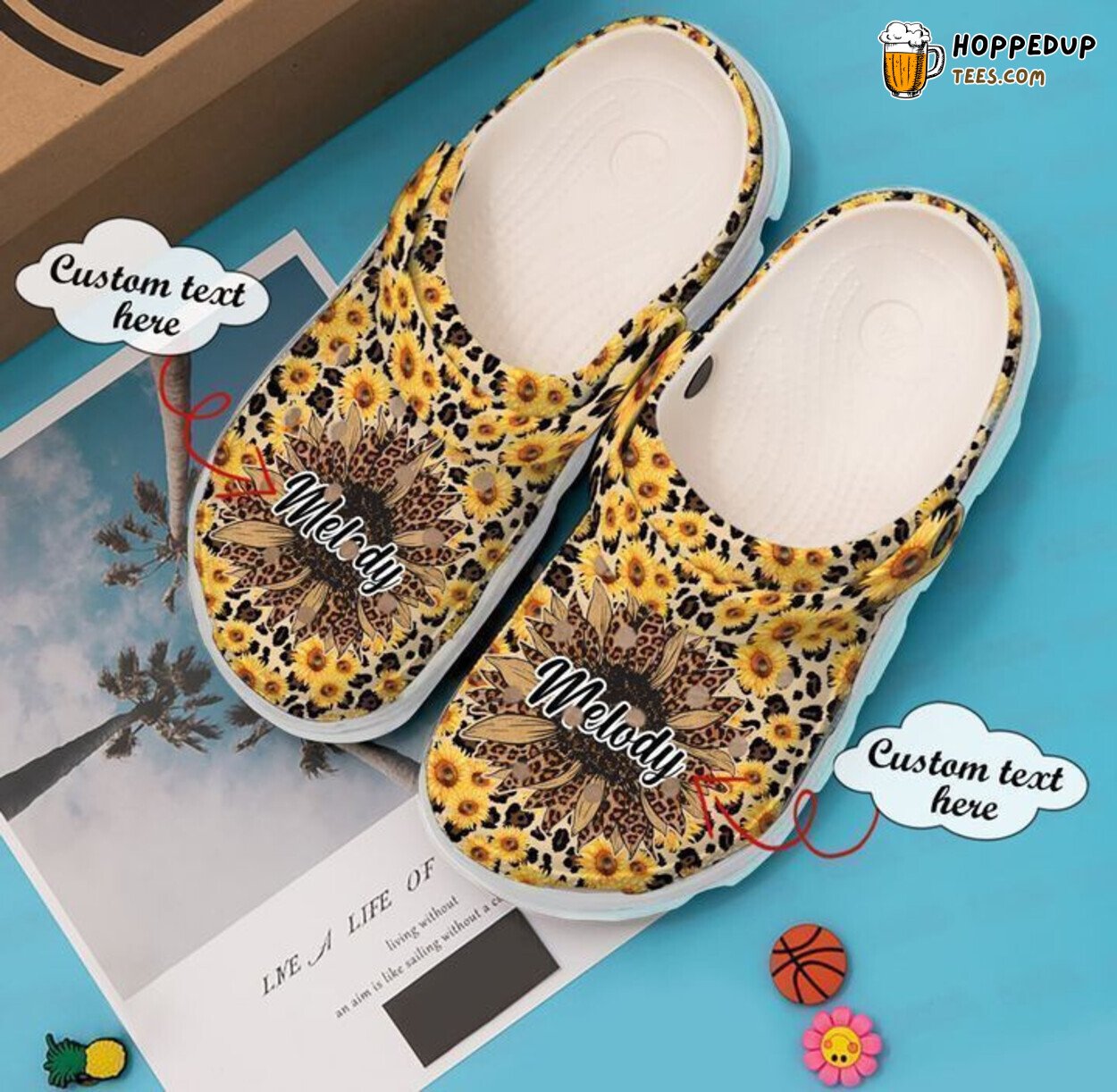 Hippie Cheetah Sunflower Theme Classic Comfortable Clogs Shoes Unique Style