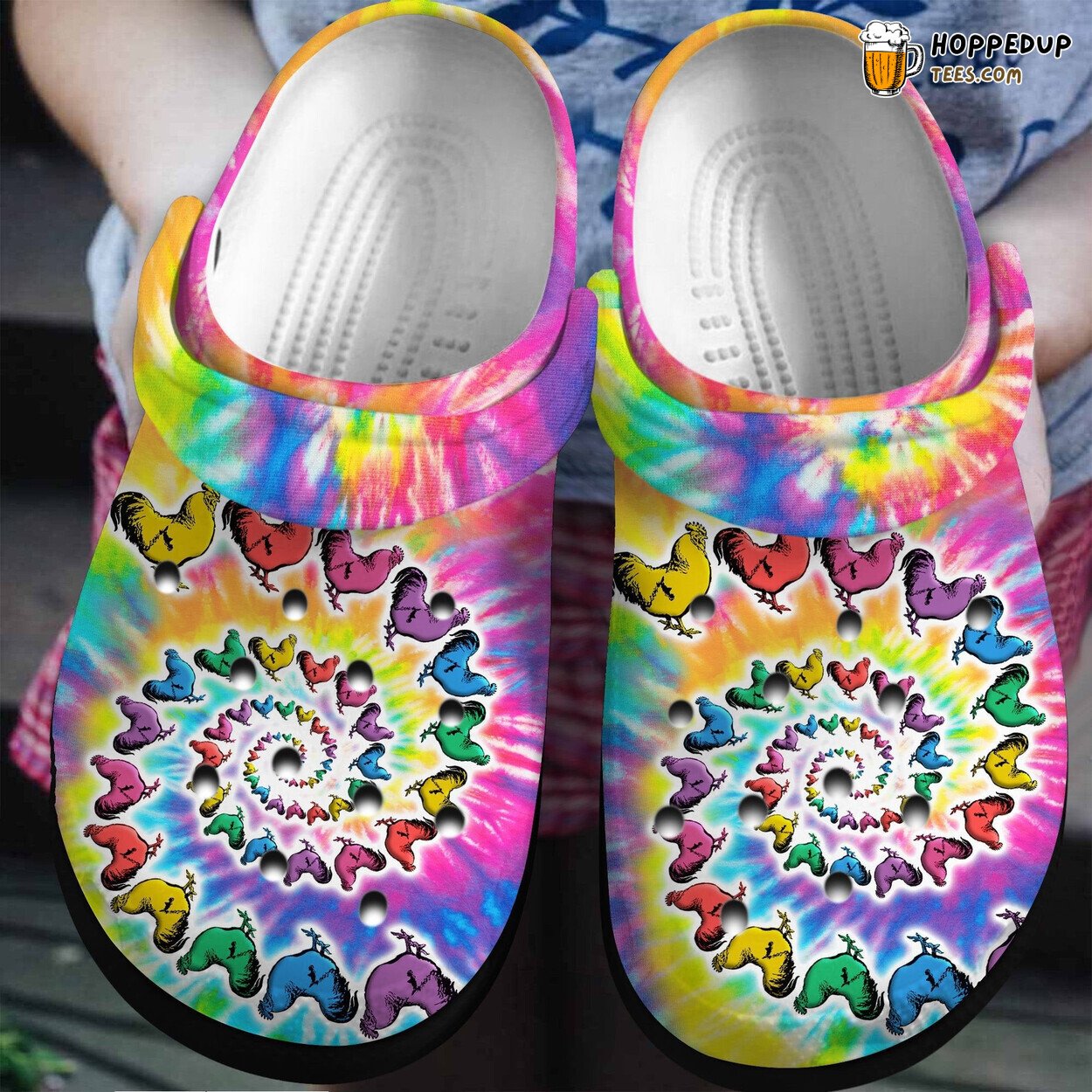 Hippie Chicken Tie Dye Comfortable Clogs Gifts Male Female Footwear