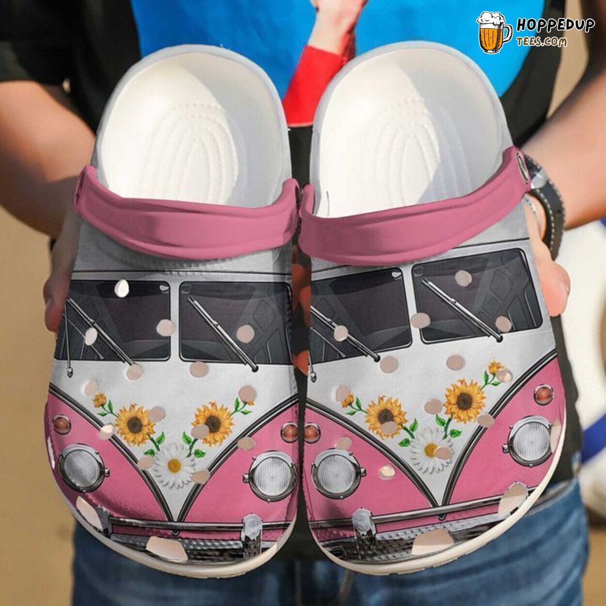 Hippie Colorful Van Classic Design Comfortable Clogs Vibrant Footwear