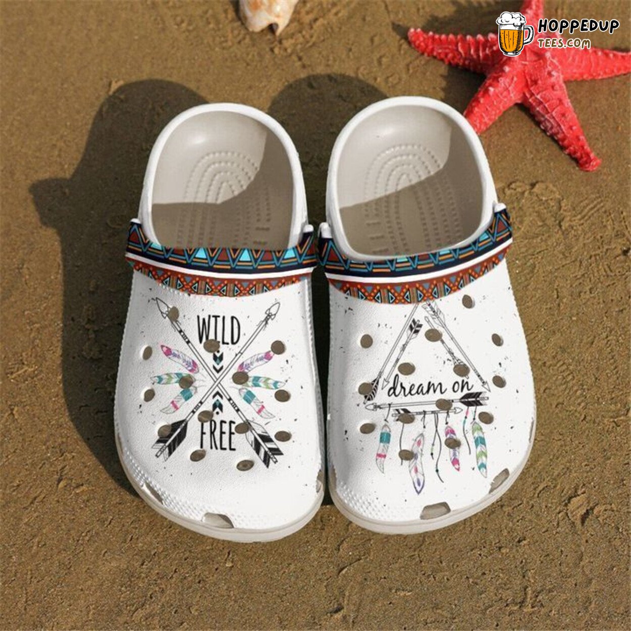 Hippie Dream On Themed Classic Comfortable Unique Clogs Shoes