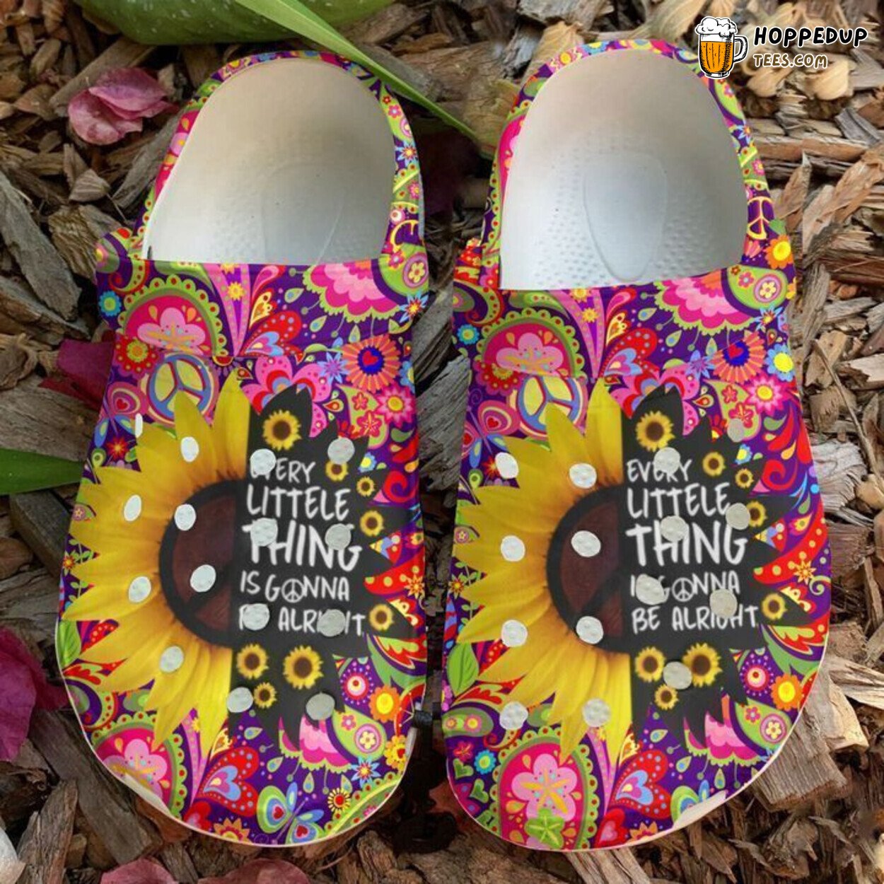 Hippie Everything Is Gonna Be Alright Comfortable Clog Shoes Design