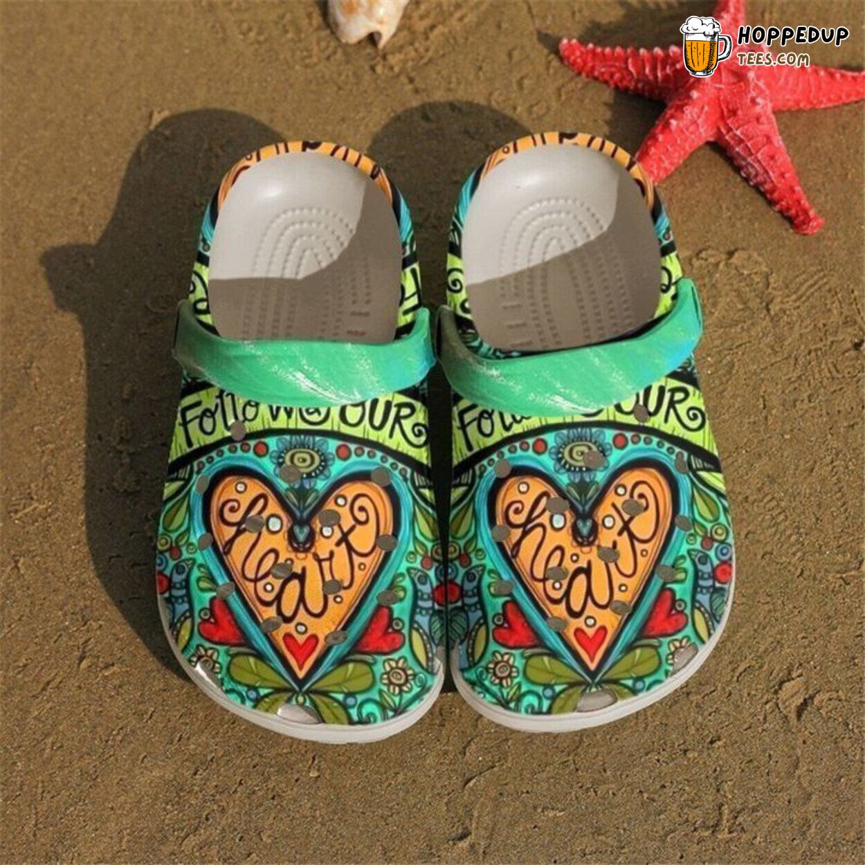 Hippie Follow Your Heart Theme Classic Comfortable Clogs Shoes Bohemian