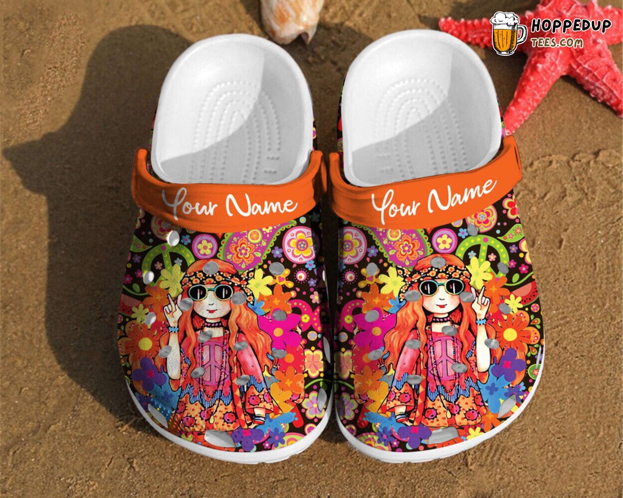 Hippie Girl Comfortable Women Classic Birthday Custom Rubber Clogs