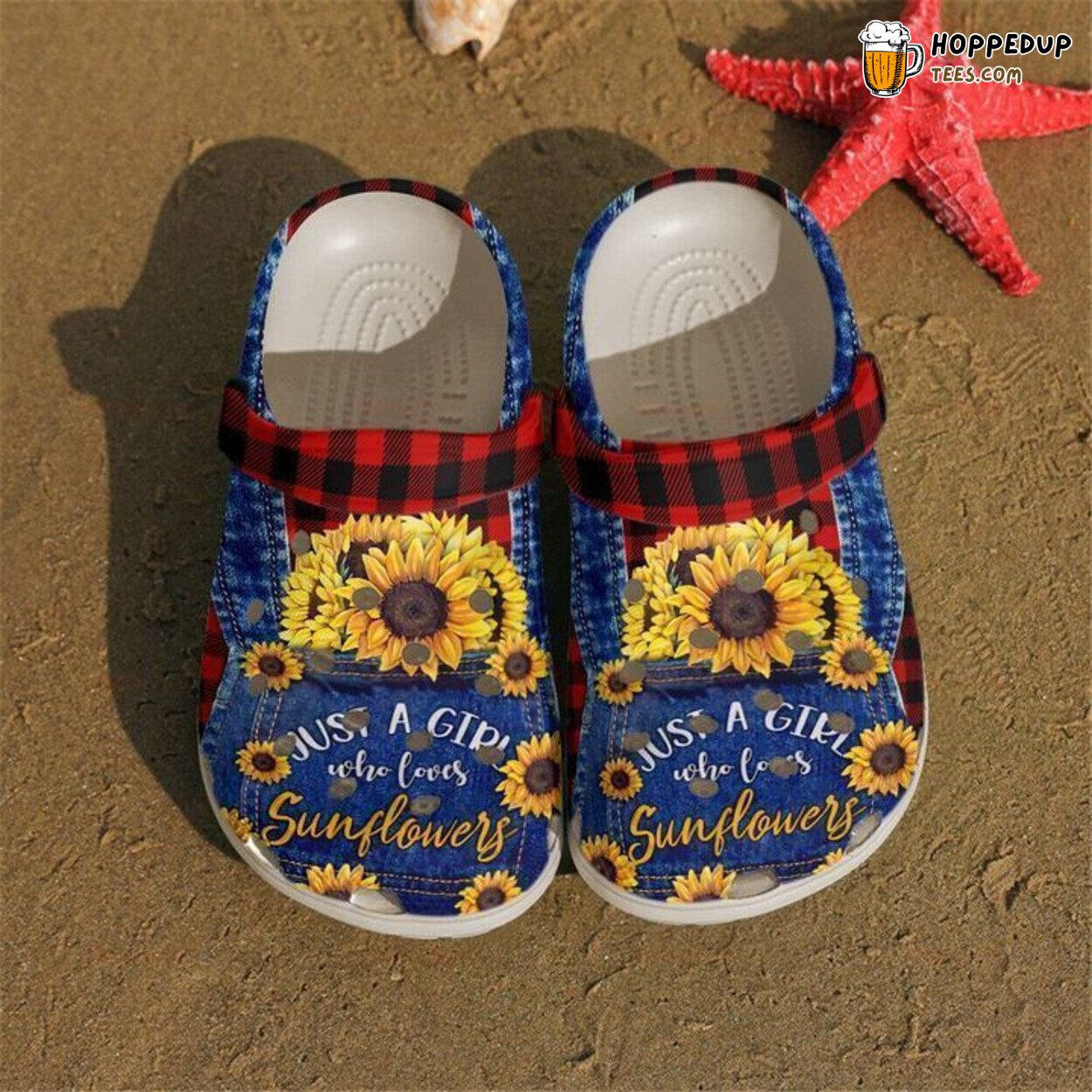 Hippie Girl Loves Sunflowers Rubber Clog Shoes Comfy Footwear Gift