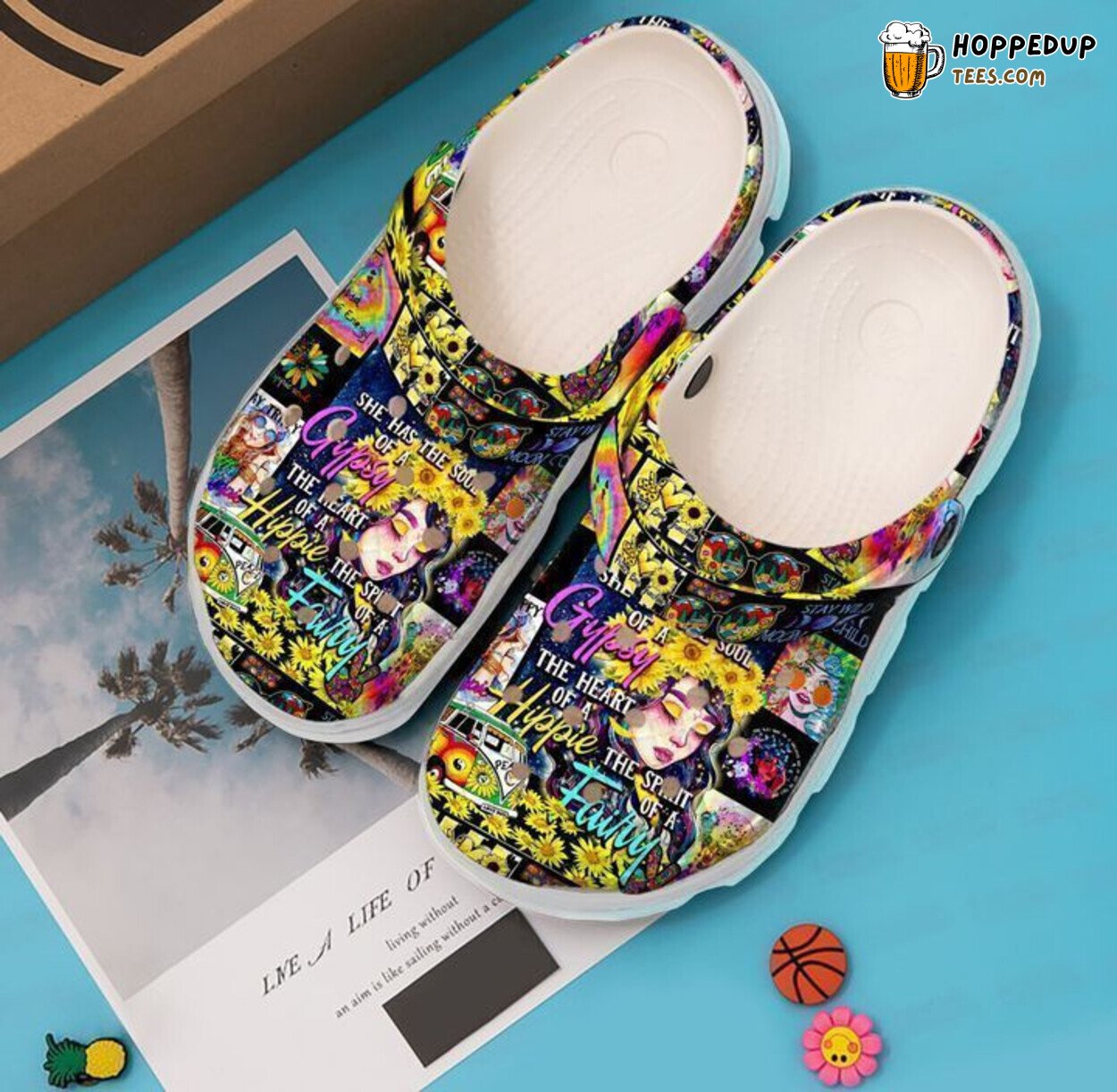 Hippie Girl Theme Comfortable Clogs Vibrant Artistic Inspired Footwear
