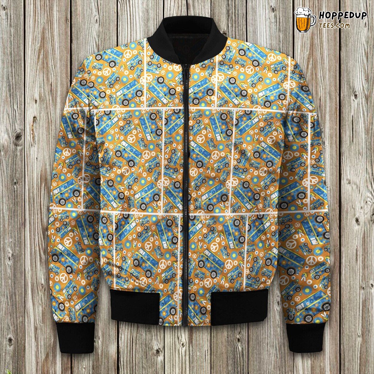 Hippie Harmony Bomber Jacket Winter Trends in Peaceful Bohemian Design