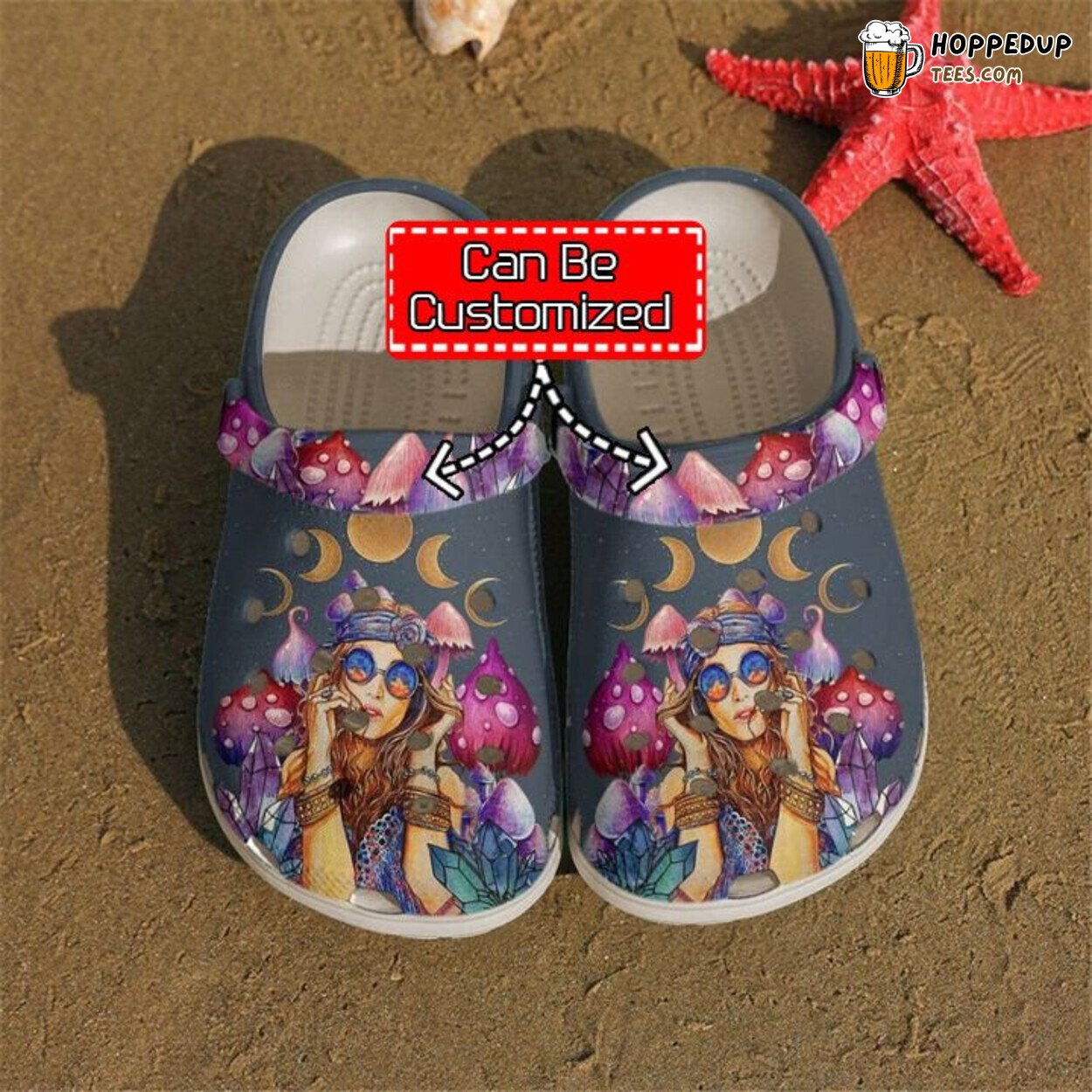 Hippie Little Trippie Theme Comfortable Clogs Vibrant Artistic Shoes