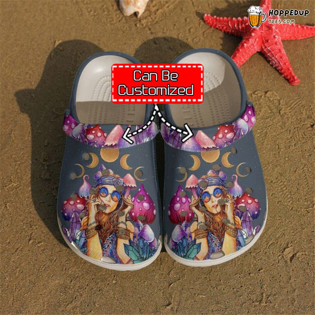 Hippie Little Trippie Themed Comfortable Unique Stylish Clog Shoes