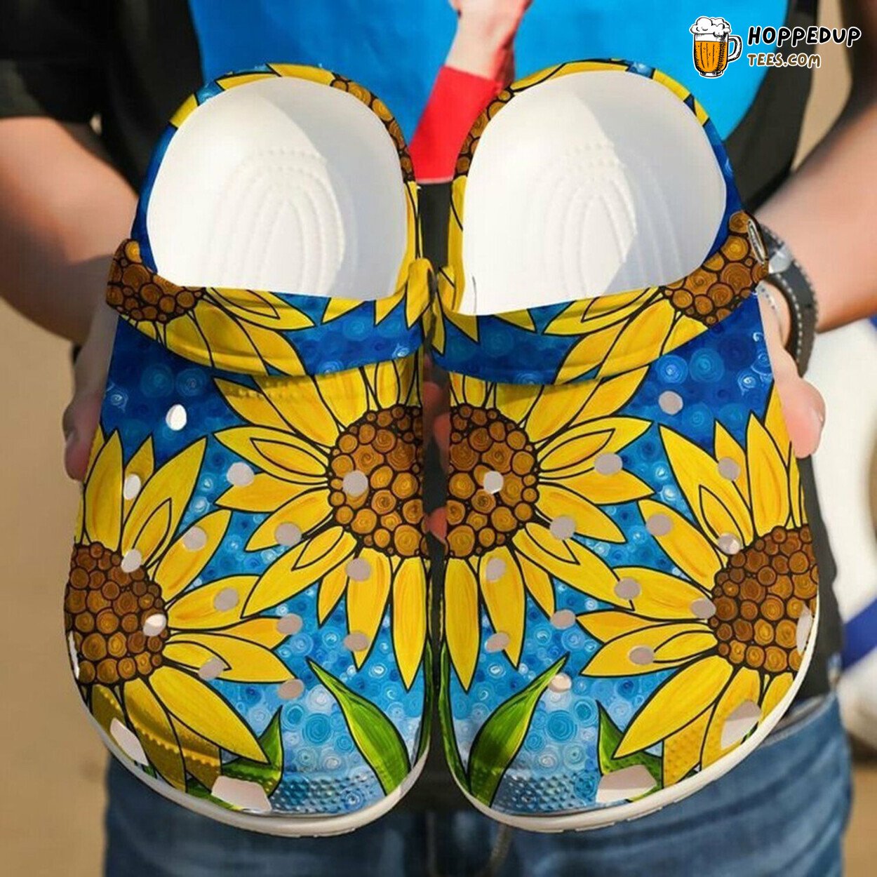 Hippie Love Sunflowers 102 Rubber Comfortable Unique Lover Gift Clogs