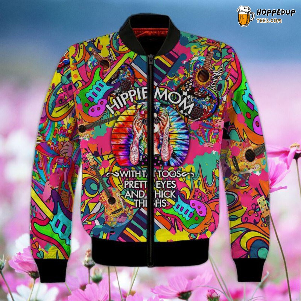 Hippie Mom With Tattoos Colorful 3D Printed Bomber Jacket Gift For Mom Mother’s Day Gift Ideas