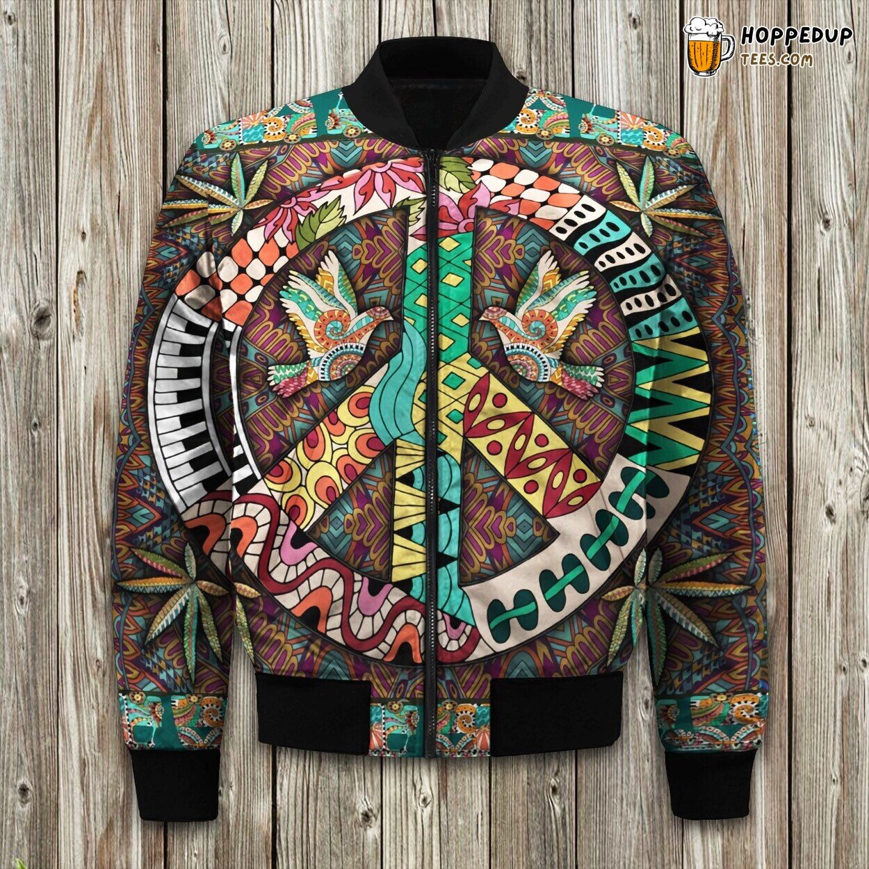 Hippie Peace Art Bomber Jacket