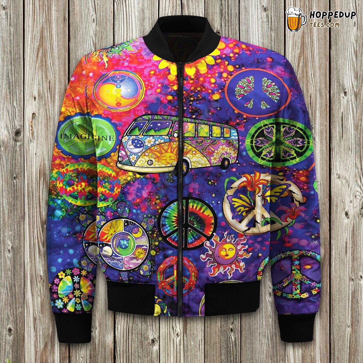 Hippie Peace Bus Bomber Jacket