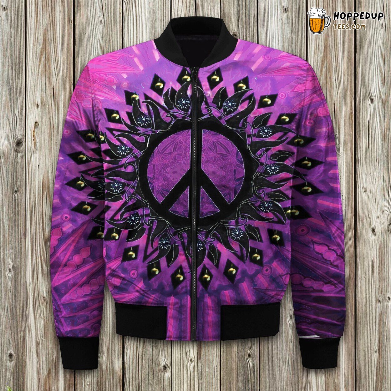 Hippie Peace Sign Dc Nnq Ltpq Bomber Jacket