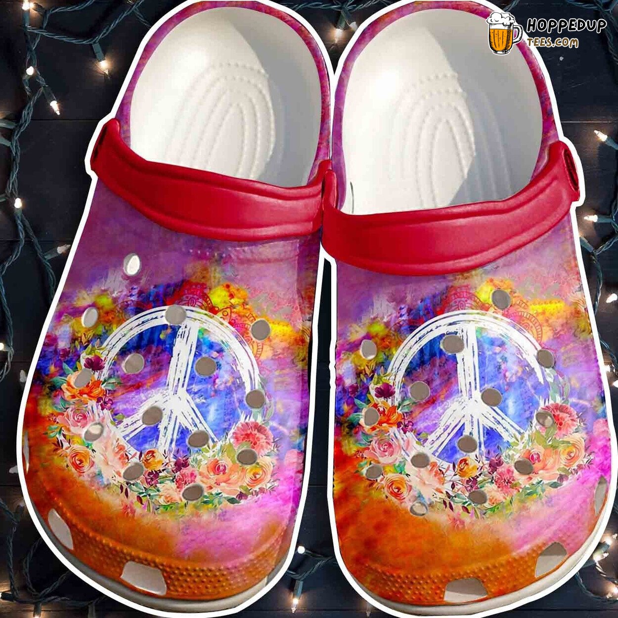 Hippie Peace Sign Symbol Theme Shoes Crocbland Clogs Daughter Unique Gift
