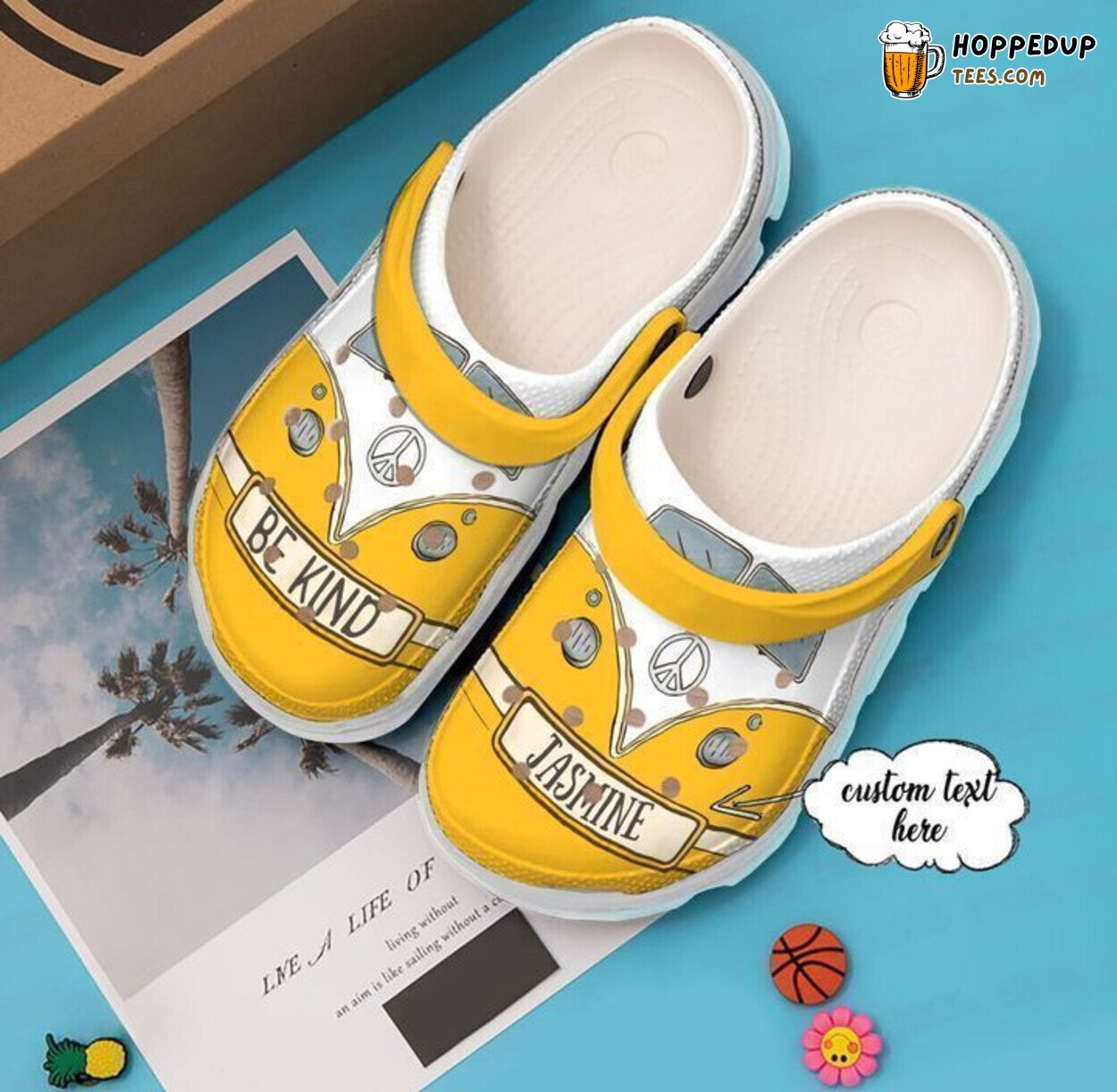 Hippie Personalized Car Theme Comfortable Clog Shoes Unique Bohemian Style