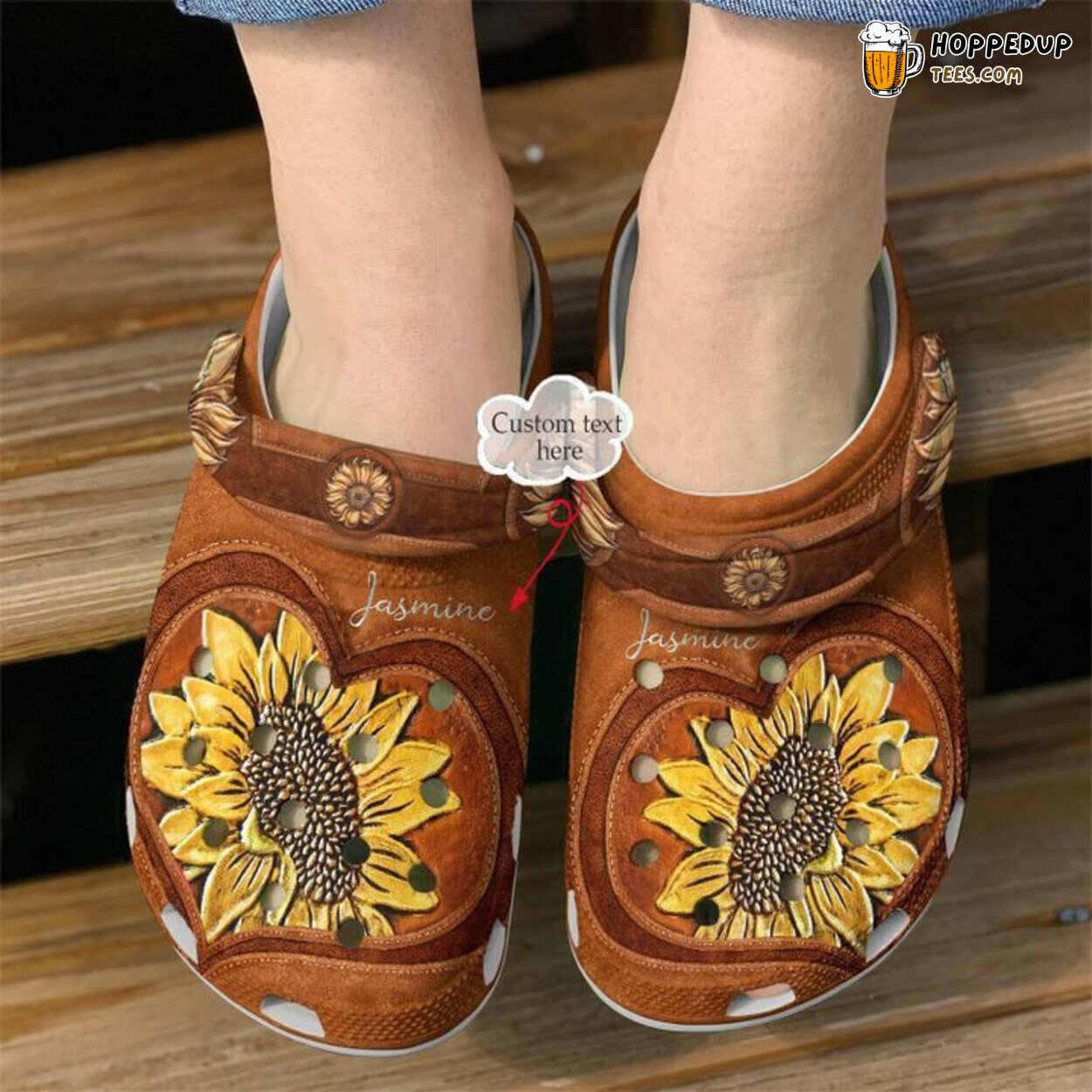 Hippie Personalized Spirit Flower Themed Comfortable Unique Clogs Shoes